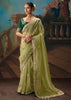 Kiwi Green Embroidered Designer Saree
