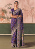 Imperial Purple Woven Georgette Bandhej Saree