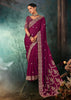 Magenta Purple Designer Embroidered Saree