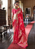 Raspberry Pink Dual Tone Woven Banarasi Silk Saree