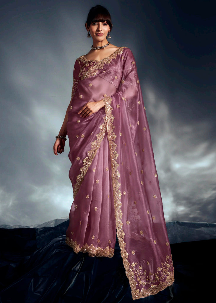 Spring Purple Designer Silk Saree