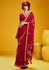 Festive Red Woven Munga Cotton Silk Saree