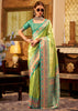 Lime Green Woven Tissue Silk Saree