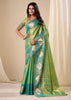Mint Green Woven Patola Tissue Silk Saree