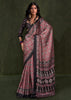 Black And Red Printed Satin Crepe Silk Saree