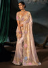 Golden Cream Embroidered Silk Saree