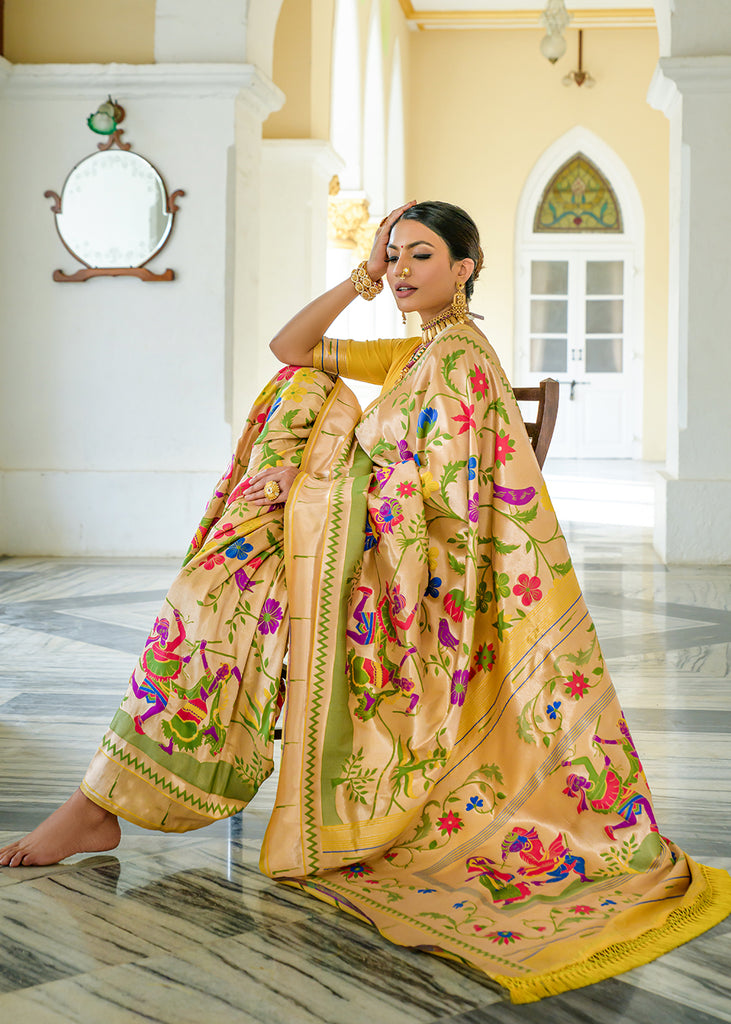 Buy Bright Yellow Dola Silk Saree online-Karagiri – Karagiri Global