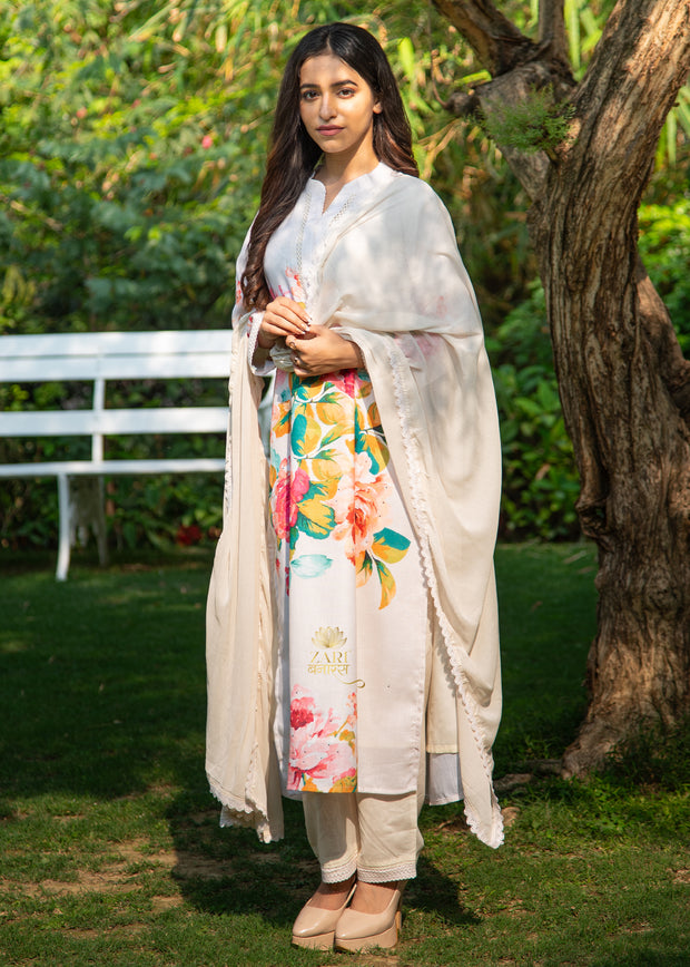 Ivory Bloom Printed Suit (10702833582273)