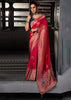 “Exclusive Offer” : Bridal Red Woven Embroidered Banarasi Silk Saree