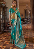 Teal Blue Dual Tone Woven Banarasi Silk Saree