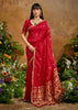 Ruby Red Woven Banarasi Silk Saree