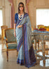Classy Blue Printed Soft Silk Saree