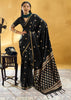 Black Woven Banarasi Satin Silk Saree