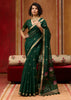 Forest Green Woven Cotton Organza Saree