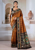 Caramel Brown Patola Silk Saree