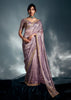 Lavender Purple Designer Silk Saree