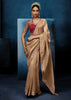 Almon Beige Embroidered Designer Tissue Saree