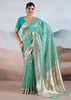 Ocean Green Woven Banarasi Tissue Silk Saree