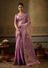 Sparkling Purple Woven Kanjivaram Silk Saree
