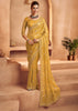 Daffodil Yellow Designer Tissue Silk Saree