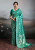 Antique Green Woven Banarasi Silk Saree