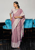 Dusky Pink Woven Linen Silk Saree
