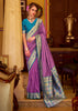 Lavender Purple Woven Banarasi Soft Silk Saree