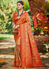 Sunrise Red Dual Tone Woven Banarasi Silk Saree