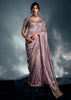 Lavender Purple Designer Silk Saree
