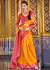 Peel Orange Woven Banarasi Silk Saree