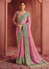 Blossom Pink Designer Embroidered Saree