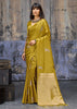 Mehandi Green Woven Banarasi Satin Silk Saree