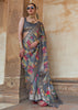 Frost Grey Printed Soft Silk Saree