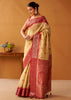 Cream Woven Banarasi Cotton Silk Saree