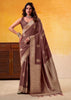 Coffee Brown Woven Tusser Silk Saree