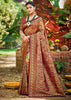 Deep Maroon Dual Tone Woven Banarasi Silk Saree