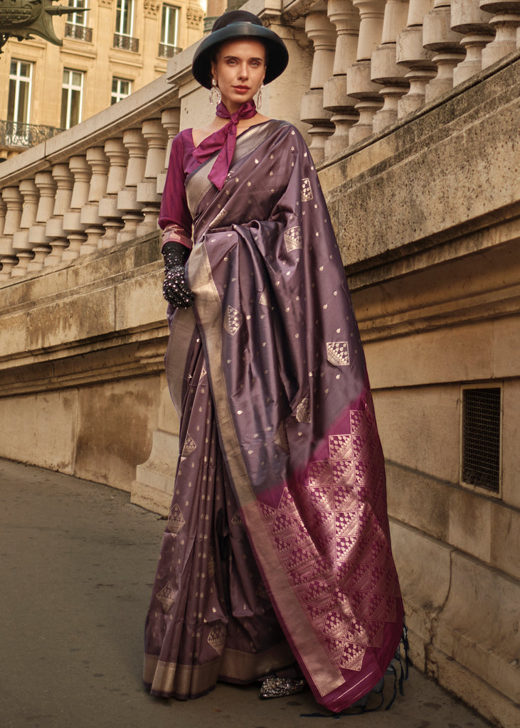 Mauve Blush Silk saree with Blouse