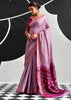 Lavender Purple Woven Linen Cotton Silk Saree