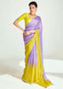 Lavender Yellow Ombre Banarasi Tissue Saree
