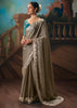 Fossil Grey Embroidered Designer Saree