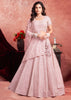 Baby Pink Net Embroidered Bridal Lehenga