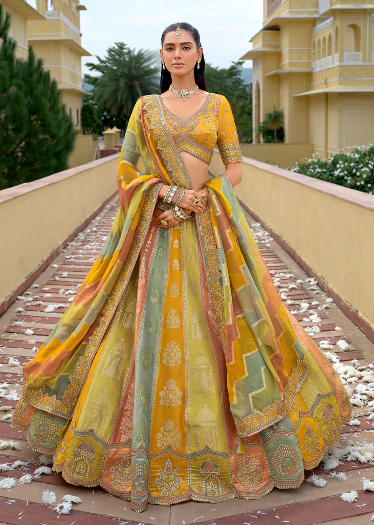 Golden Glow Embroidered Lehenga