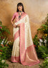 Off White Woven Soft Silk Saree
