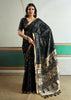 Phantom Black Woven Tussar Silk Saree