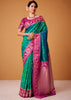 Dark Green Woven Banarasi Silk Saree