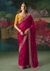 Beet Red Embroidered Designer Saree