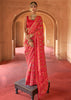 Fiery Red Printed Patola Silk Saree