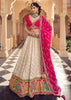 White And Pink Embroidered Designer Lehenga Set