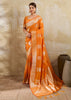 Rich Orange Woven Banarasi Silk Saree