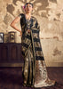 Black And Golden Rangkat Satin Silk Saree